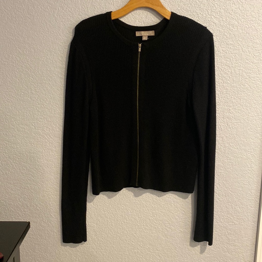 Black Zip Up Sweater - Banana Republic